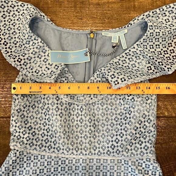 NWT Draper James Collection Blue Lattice A-Line Dress Size 8 - Picture 5 of 11